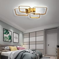 Becailyer 92W LED mennyezeti lámpa arany négyzet design meleg fehér 6