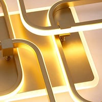 Becailyer 92W LED mennyezeti lámpa arany négyzet design meleg fehér 7