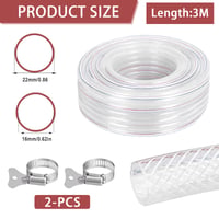 bechoanigel Hadica na pitnú vodu 25x33mm, PVC hadica vystužená textilným výpletom so svorkami, záhradná hadica, hadica na vzduch a benzín, flexibilná, 6 metrov 2