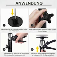 bechoanigel stropni nosač 2 komada, teleskopski podesivi montažni nosač 50-110 cm, do 45°, nosivost 50 kg, čelični jednoručni nosač za dovratnike i ormare 5