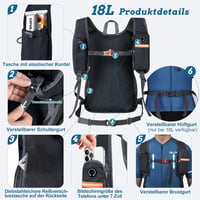 BECOJADDE 15L Túrahátizsák - Könnyű, Összecsukható Hátizsák Férfiaknak és Nőknek, Minimál Stílusú Fekete Daypack Kempingezéshez, Túrázáshoz  2