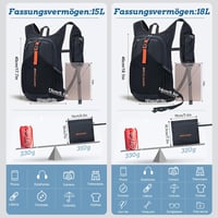 BECOJADDE 15L Túrahátizsák - Könnyű, Összecsukható Hátizsák Férfiaknak és Nőknek, Minimál Stílusú Fekete Daypack Kempingezéshez, Túrázáshoz  4