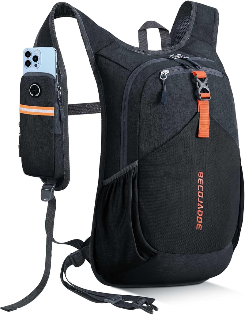 BECOJADDE 15L Túrahátizsák - Könnyű, Összecsukható Hátizsák Férfiaknak és Nőknek, Minimál Stílusú Fekete Daypack Kempingezéshez, Túrázáshoz 