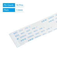 sourcing map FFC Lapos Kábel 16 Pin 1.0 mm 150 mm - 3D Nyomtatóhoz és Kamerához - A Típusú Csatlakozó - 6 db Csomag 3