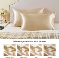 BEDELITE Szatén Párnahuzat 40x80 cm Arany Beige 2 db Hajápolás - 40 x 80 inches, Golden Beige 6