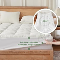 BEDLORE prošivena navlaka za madrac 140x200 cm, bambus viskoza, prozračna i mekana, bijela, s Oeko-Tex certifikatom, rastezljiva do 40 cm 6