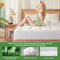 BEDLORE prošivena navlaka za madrac 140x200 cm, bambus viskoza, prozračna i mekana, bijela, s Oeko-Tex certifikatom, rastezljiva do 40 cm 3