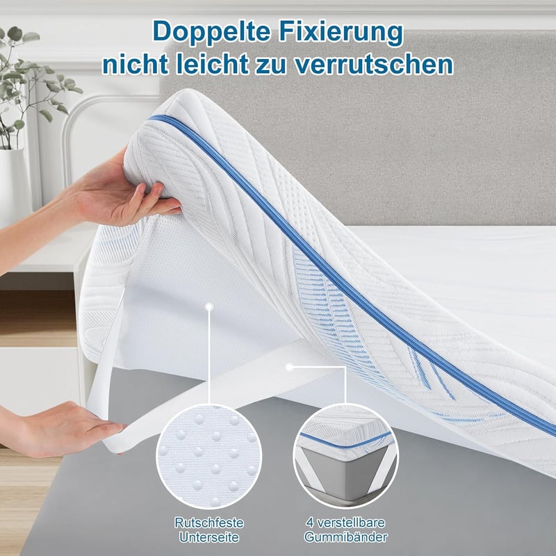 BedStory 180x200 cm H3-H4 Gél Hideghab Matractopper Kemény Támogatás Öko-Tex