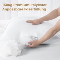 BedStory 80x80 cm 2 ks antialergénne vankúše s odnímateľným poťahom z bambusového vlákna, antibakteriálne mikrovlákno, odolné voči roztočom, mäkké a priedušné 3