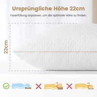 BedStory 80x80 cm 2 ks antialergénne vankúše s odnímateľným poťahom z bambusového vlákna, antibakteriálne mikrovlákno, odolné voči roztočom, mäkké a priedušné 5