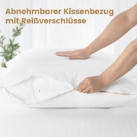 BedStory 80x80 cm 2 ks antialergénne vankúše s odnímateľným poťahom z bambusového vlákna, antibakteriálne mikrovlákno, odolné voči roztočom, mäkké a priedušné 2