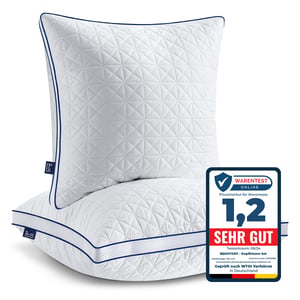BedStory 80x80 cm set od 2 jastuka od mikrovlakana, 2x1550 g, hipoalergenski, mekan i izdržljiv, za sve položaje spavanja, prozračan