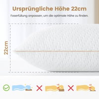 BedStory jastuk od bambusa 60x60 cm, 2 komada, s perivom navlakom otpornom na grinje, antialergijski, s punjenjem od 7D i 3D poliestera, mekan i prozračan, hotelski tip 5