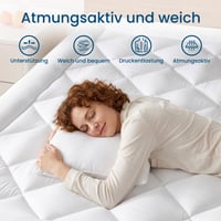 Topper protecție saltea BedStory 140x200 cm alb, husă ultra-moale de 800 gsm cu buzunare adânci, lavabilă la mașină, pentru saltele cu o grosime de până la 40 cm 5
