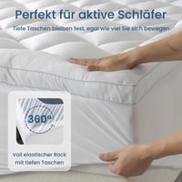 Topper protecție saltea BedStory 140x200 cm alb, husă ultra-moale de 800 gsm cu buzunare adânci, lavabilă la mașină, pentru saltele cu o grosime de până la 40 cm 2