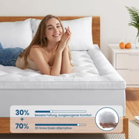 Topper protecție saltea BedStory 140x200 cm alb, husă ultra-moale de 800 gsm cu buzunare adânci, lavabilă la mașină, pentru saltele cu o grosime de până la 40 cm 4