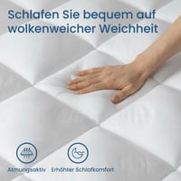 Topper protecție saltea BedStory 140x200 cm alb, husă ultra-moale de 800 gsm cu buzunare adânci, lavabilă la mașină, pentru saltele cu o grosime de până la 40 cm 3