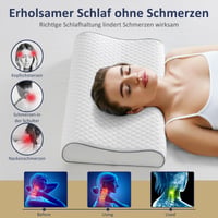 Pernă cu spumă cu memorie BedStory, pernă ergonomică cu suport cervical și înălțime reglabilă pentru dormit pe lateral, pe spate și pe burtă, 62x38x9/7 cm 7