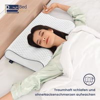 Pernă cu spumă cu memorie BedStory, pernă ergonomică cu suport cervical și înălțime reglabilă pentru dormit pe lateral, pe spate și pe burtă, 62x38x9/7 cm 5