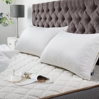 BedStory Párna 2 db Levehető Bambuszrost Huzattal, Antiallergén Mikroszálas Párna, Atkaálló és Antibakteriális, Puha és Légáteresztő, Fehér 1