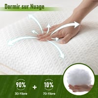 BedStory Párna 2 db Levehető Bambuszrost Huzattal, Antiallergén Mikroszálas Párna, Atkaálló és Antibakteriális, Puha és Légáteresztő, Fehér 6