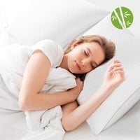 BedStory Párna 2 db Levehető Bambuszrost Huzattal, Antiallergén Mikroszálas Párna, Atkaálló és Antibakteriális, Puha és Légáteresztő, Fehér 9