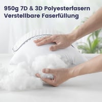 BedStory jastuk 40x80 cm, set od 2 komada s prilagodljivim punjenjem, ergonomski jastuk za spavanje 3