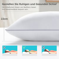 BedStory Párna 80x80 cm, 2 db, Állítható Mikroszálas Töltettel, 1500 g, Mosható Puha Fejpárna Oldalt Alvóknak, Kanapépárna 7