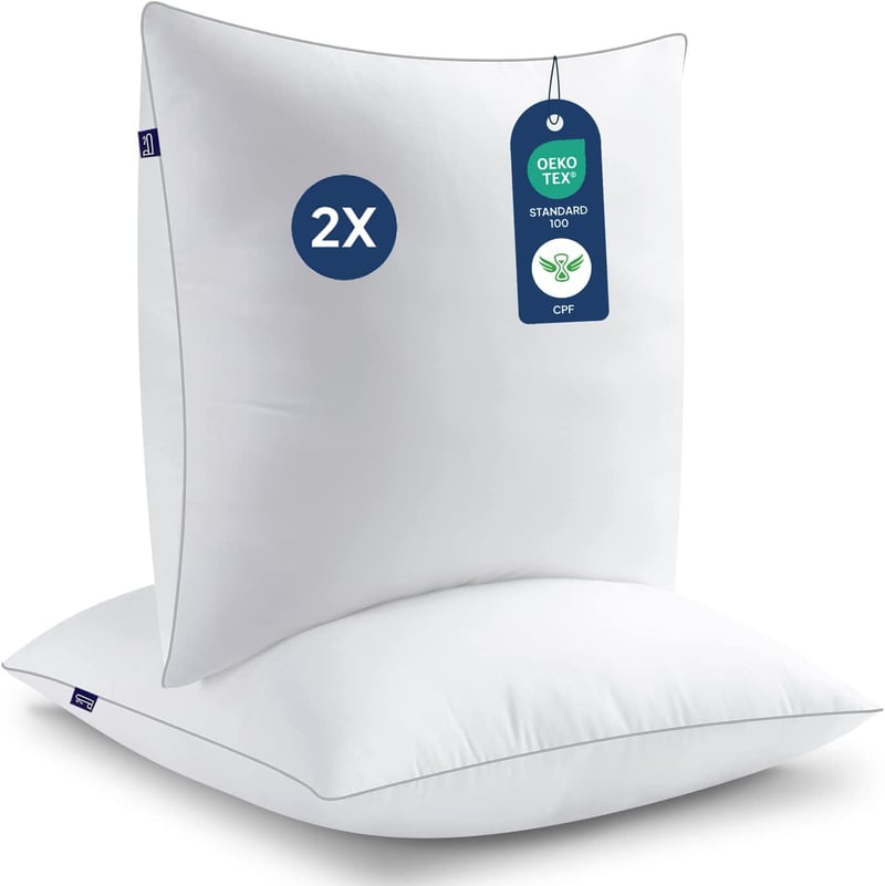 BedStory Párna 80x80 cm, 2 db, Állítható Mikroszálas Töltettel, 1500 g, Mosható Puha Fejpárna Oldalt Alvóknak, Kanapépárna