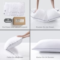 BedStory Párna 80x80 cm, 2 db, Állítható Mikroszálas Töltettel, 1500 g, Mosható Puha Fejpárna Oldalt Alvóknak, Kanapépárna 9