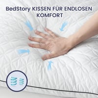 Sada 2 vankúšov BedStory 80x80 cm, priedušný vankúš na krk z mikrovlákna 2x1500 g, prateľný vankúš do postele s certifikátom Oeko-Tex 2