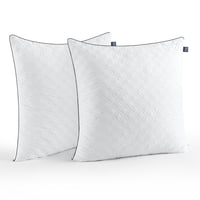 Sada 2 vankúšov BedStory 80x80 cm, priedušný vankúš na krk z mikrovlákna 2x1500 g, prateľný vankúš do postele s certifikátom Oeko-Tex 1