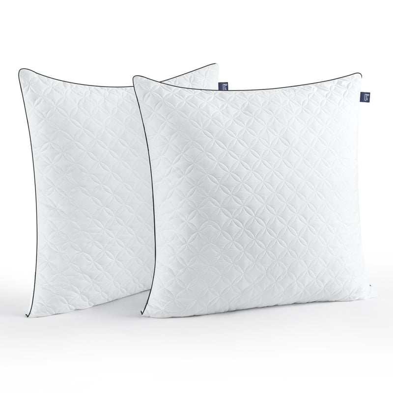 Sada 2 vankúšov BedStory 80x80 cm, priedušný vankúš na krk z mikrovlákna 2x1500 g, prateľný vankúš do postele s certifikátom Oeko-Tex