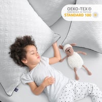Sada 2 vankúšov BedStory 80x80 cm, priedušný vankúš na krk z mikrovlákna 2x1500 g, prateľný vankúš do postele s certifikátom Oeko-Tex 6