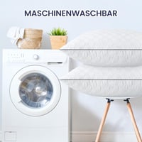 Sada 2 vankúšov BedStory 80x80 cm, priedušný vankúš na krk z mikrovlákna 2x1500 g, prateľný vankúš do postele s certifikátom Oeko-Tex 7
