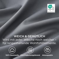 Bedsure set 2 fețe de pernă din bumbac cu fermoar 40 x 80 cm gri antracit respirabile durabile Oeko-Tex 2