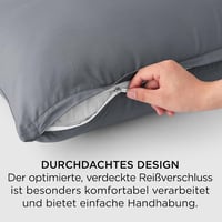 Bedsure set 2 fețe de pernă din bumbac cu fermoar 40 x 80 cm gri antracit respirabile durabile Oeko-Tex 4