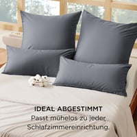 Bedsure set 2 fețe de pernă din bumbac cu fermoar 40 x 80 cm gri antracit respirabile durabile Oeko-Tex 5
