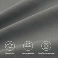 Bedsure set 2 fețe de pernă din bumbac cu fermoar 40 x 80 cm gri antracit respirabile durabile Oeko-Tex 8