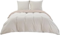 BEDSURE 220x240 cm pamut ágyneműhuzat szett bézs-taupe, 3 részes, 2 párnahuzattal 8