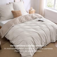 BEDSURE 220x240 cm pamut ágyneműhuzat szett bézs-taupe, 3 részes, 2 párnahuzattal 5