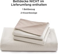 BEDSURE 220x240 cm pamut ágyneműhuzat szett bézs-taupe, 3 részes, 2 párnahuzattal 7