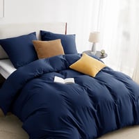 Bedsure 3 részes ágyneműhuzat szett 155x220 cm kék mikroszálas cipzárral 1