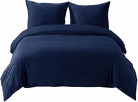Bedsure 3 részes ágyneműhuzat szett 155x220 cm kék mikroszálas cipzárral 8