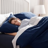 Bedsure 3 részes ágyneműhuzat szett 155x220 cm kék mikroszálas cipzárral 2