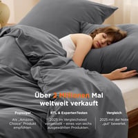 Bedsure 3 részes ágyneműhuzat szett 220x240 cm antracit, cipzárral 2