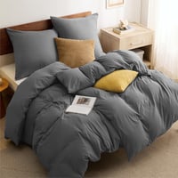 Bedsure 3 részes ágyneműhuzat szett 220x240 cm antracit, cipzárral 1