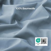 BEDSURE 3 részes ágyneműhuzat szett 220x240 cm szürke-kék pamut, 2 párnahuzattal 80x80 cm 3