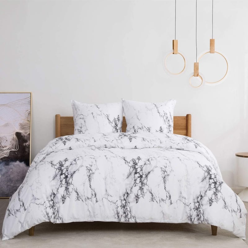 Bedsure 3 részes mikroszálas ágynemű garnitúra 200x200 cm márvány fehér