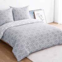 Bedsure 3 részes mikroszálas ágynemű szett 200x220 cm szürke kockás 4